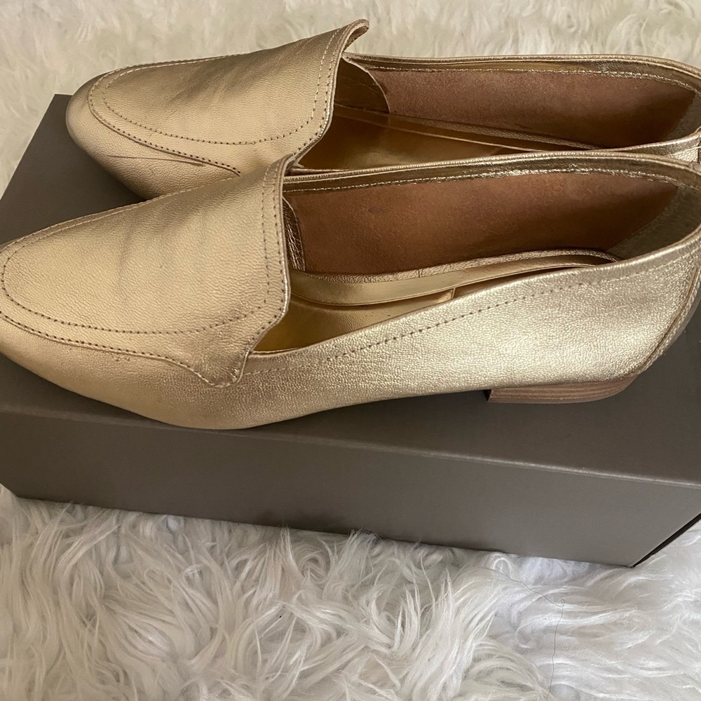 Vince Camuto Metallic Gold Slip-On Loafers